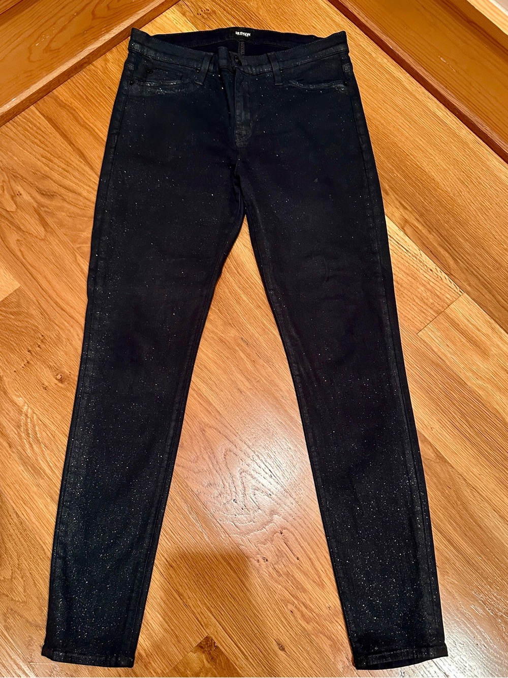 Hudson Jeans Black Sparkle Skinny Jeans